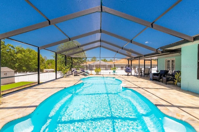 2435 Comerwood Dr, Spring Hill, FL 34609 - view of pool with a patio area, a fenced in pool, a lanai, and fence
