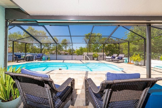 2435 Comerwood Dr, Spring Hill, FL 34609 - view of swimming pool with a patio area, a fenced in pool, and a lanai