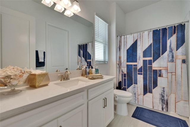 17583 Holly Well Ave, Wimauma, FL 33598 - bathroom featuring a shower with shower curtain, toilet, and vanity