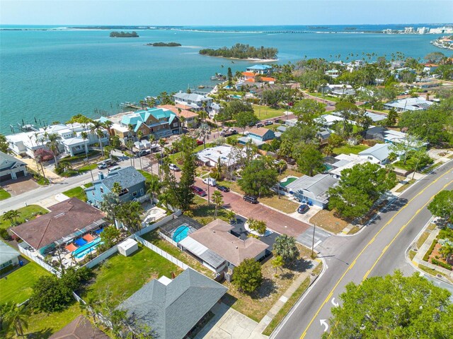 225 Cevera Dr, Dunedin, FL 34698 - bird's eye view with a residential view and a water view