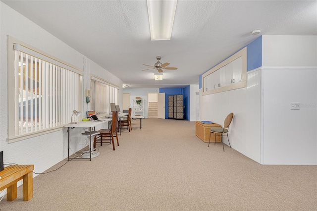 2613 59th St S, Gulfport, FL 33707 - carpeted office with ceiling fan and a textured ceiling