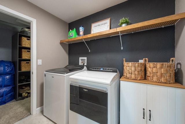 13639 Ashlar Slate Pl, Riverview, FL 33579 - laundry area with washer and clothes dryer and light colored carpet