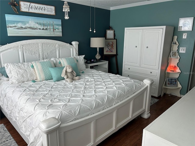 6190 80th St N Unit 204, Saint Petersburg, FL 33709 - bedroom featuring dark wood-style flooring and ornamental molding