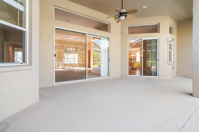 view of patio / terrace with ceiling fan
