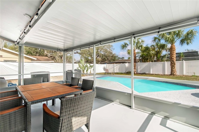 5519 Homewood Dr, Sarasota, FL 34232 - view of swimming pool with a fenced in pool, a patio area, outdoor dining area, and a fenced backyard