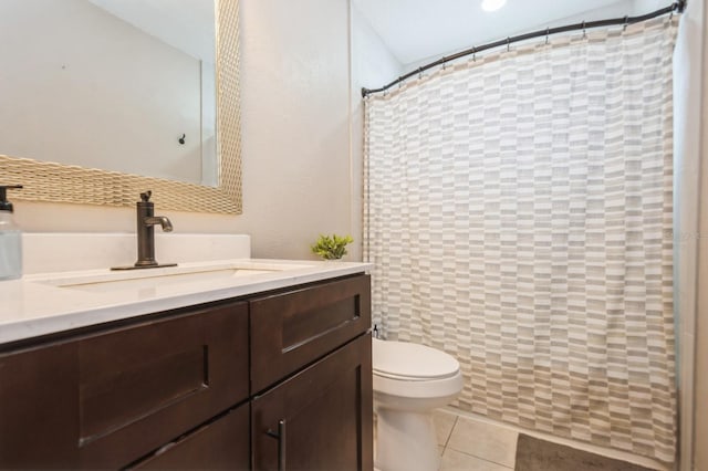 1821 Bough Ave Unit 4, Clearwater, FL 33760 - bathroom with vanity, a shower with shower curtain, and tile patterned flooring
