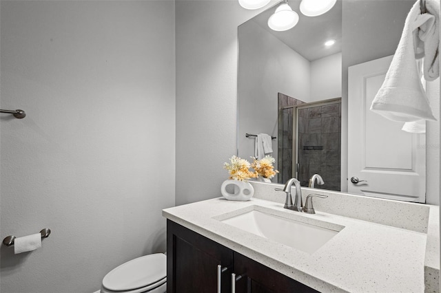 15329 Renaissance Ave, Odessa, FL 33556 - bathroom with toilet, vanity, and a stall shower