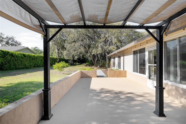 view of patio with a pergola