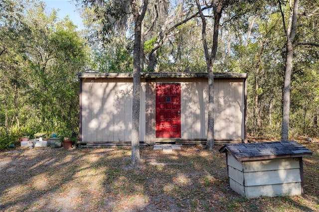 view of shed