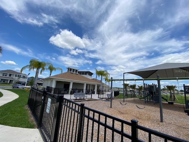 7937 Wheat Stone Dr, Zephyrhills, FL 33540 - community jungle gym with fence