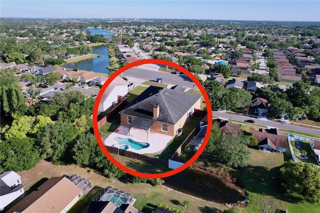 11535 Wellman Dr, Riverview, FL 33578 - drone / aerial view featuring a water view and a residential view