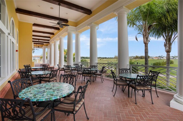 5026 Barnet Dr, Davenport, FL 33837 - view of patio / terrace with a ceiling fan and outdoor dining space