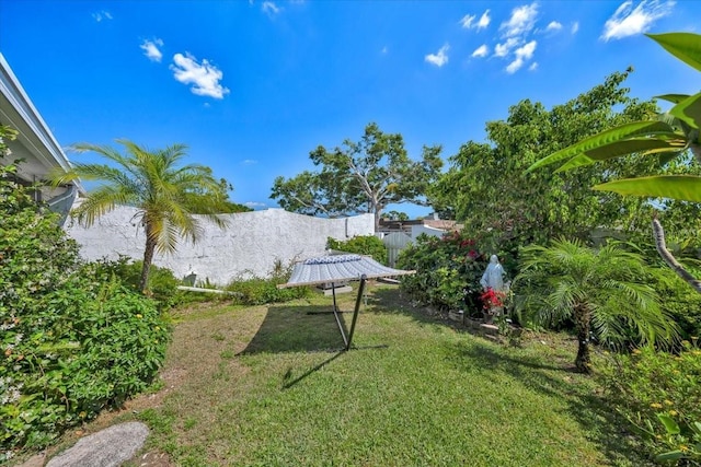 view of yard with fence