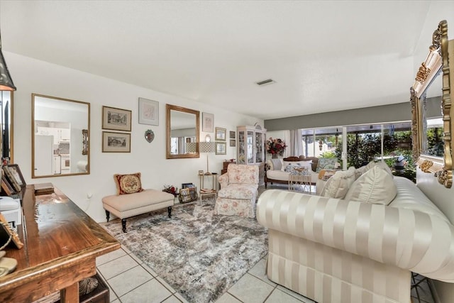 tiled living room with visible vents