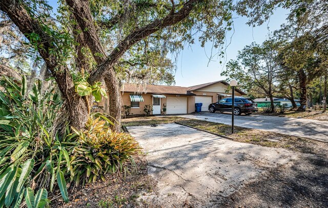 618 July Dr, Tarpon Springs, FL 34689 - single story home with an attached garage, concrete driveway, and stucco siding