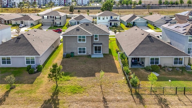 aerial view with a residential view