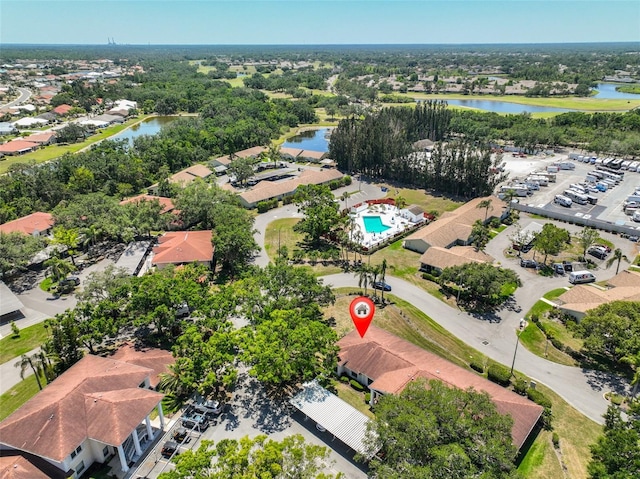 319 Kelsey Way, Sun City Center, FL 33573 - bird's eye view featuring a residential view and a water view