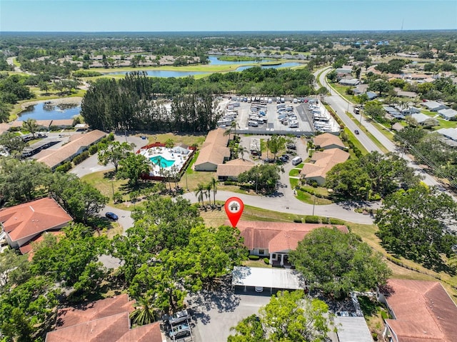 319 Kelsey Way, Sun City Center, FL 33573 - bird's eye view featuring a water view and a residential view