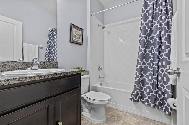 10514 Scenic Hollow Dr, Riverview, FL 33578 - bathroom with toilet, shower / bath combo, vanity, and tile patterned flooring