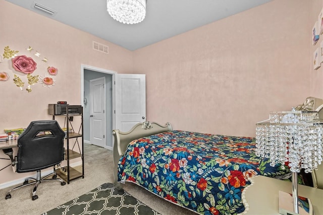 10514 Scenic Hollow Dr, Riverview, FL 33578 - carpeted bedroom featuring a chandelier