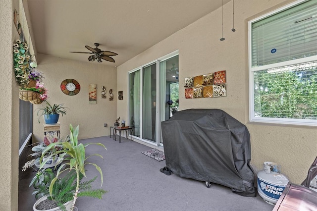 10514 Scenic Hollow Dr, Riverview, FL 33578 - view of patio featuring a grill and ceiling fan