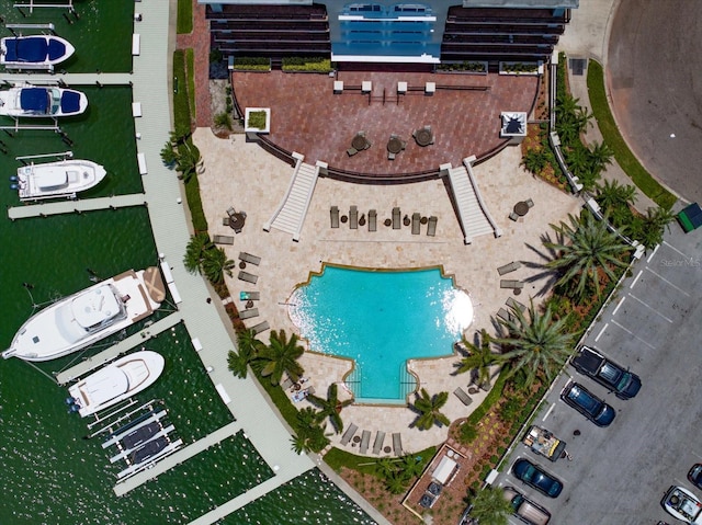 202 Windward Psge Unit 304, Clearwater Beach, FL 33767 - bird's eye view of a pool