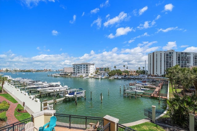 202 Windward Psge Unit 304, Clearwater Beach, FL 33767 - water view with a boat dock, numerous boat docks, and boat lift