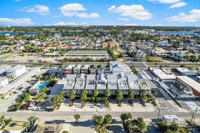 birds eye view of property with a residential view