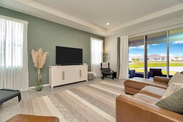 3504 Golden Wheat Ln, Plant City, FL 33565 - living area with light tile patterned flooring, recessed lighting, and baseboards