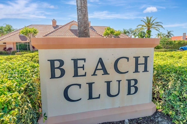 view of community sign
