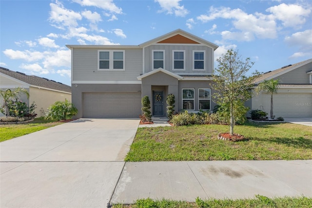 1646 Seth Dr, Winter Haven, FL 33880 - craftsman inspired home featuring a garage, board and batten siding, a front yard, and concrete driveway