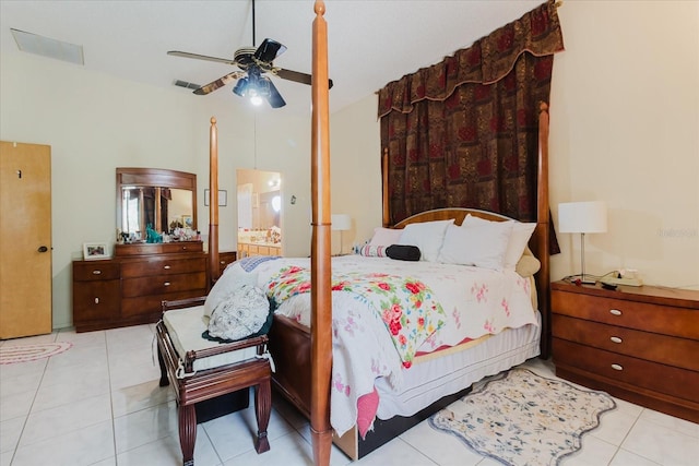 11209 Pocket Brook Dr, Tampa, FL 33635 - bedroom featuring visible vents, tile patterned flooring, and ceiling fan