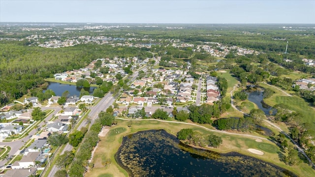 11209 Pocket Brook Dr, Tampa, FL 33635 - aerial view with view of golf course, a water view, and a residential view