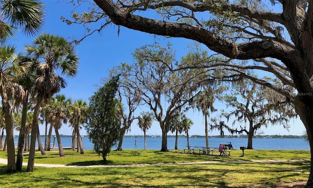 34 Hickory Ln, Safety Harbor, FL 34695 - view of property's community featuring a lawn and a water view