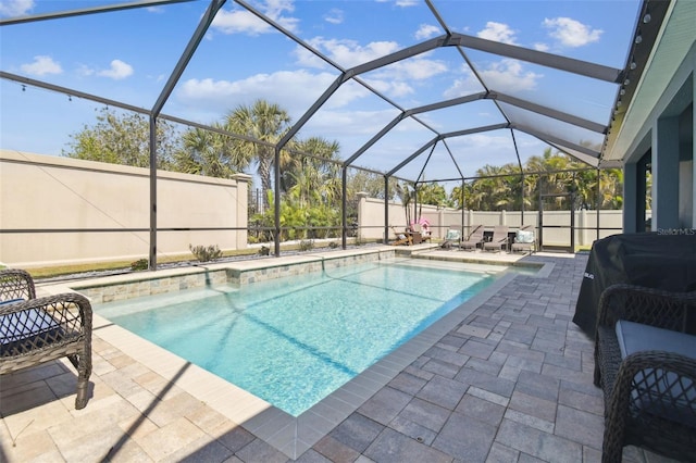 11852 Lake Lucaya Dr, Riverview, FL 33579 - view of swimming pool with a fenced in pool, a fenced backyard, and a patio area
