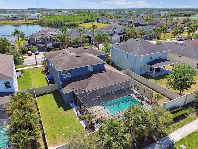 11852 Lake Lucaya Dr, Riverview, FL 33579 - drone / aerial view featuring a residential view and a water view