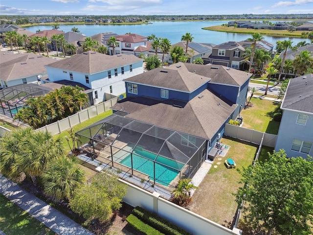 11852 Lake Lucaya Dr, Riverview, FL 33579 - aerial view with a water view and a residential view