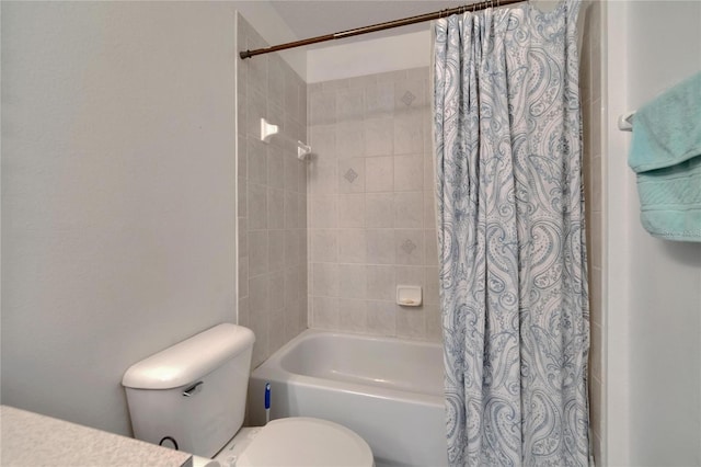 13421 Sydney Rd, Valrico, FL 33594 - bathroom featuring toilet and shower / bath combo with shower curtain