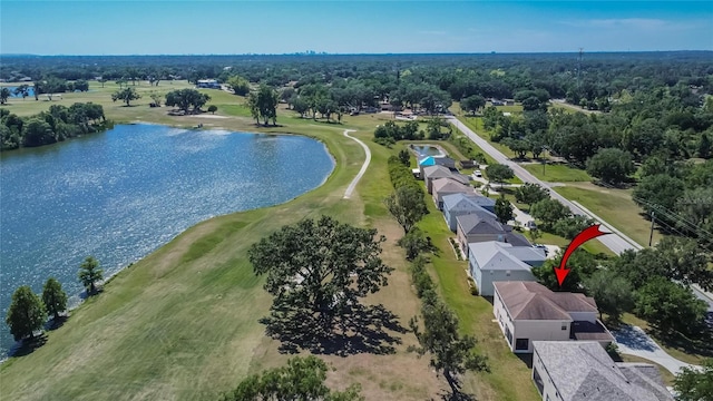 13421 Sydney Rd, Valrico, FL 33594 - birds eye view of property featuring golf course view, a residential view, and a water view