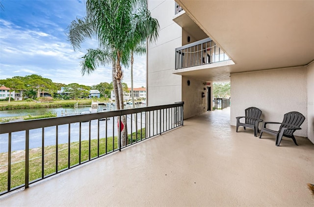 balcony with a water view