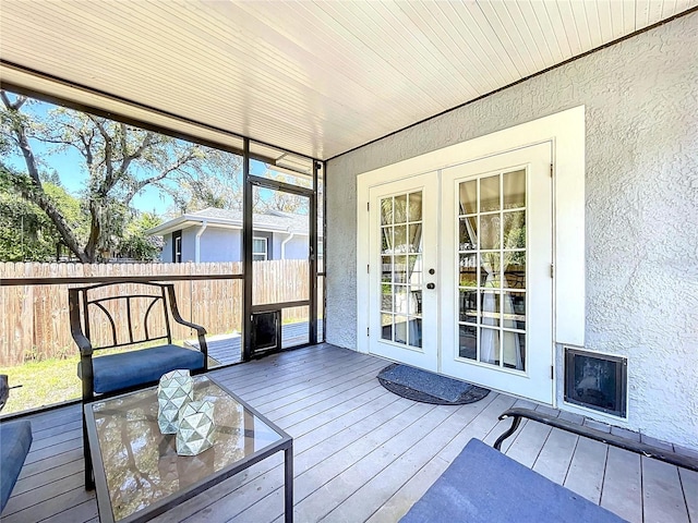 6811 S Himes Ave, Tampa, FL 33611 - unfurnished sunroom with french doors