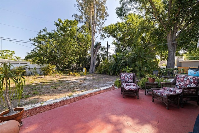 view of patio with fence