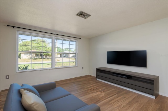 10137 Oleander Dr, Port Richey, FL 34668 - living area with wood finished floors, healthy amount of natural light, baseboards, and a textured ceiling