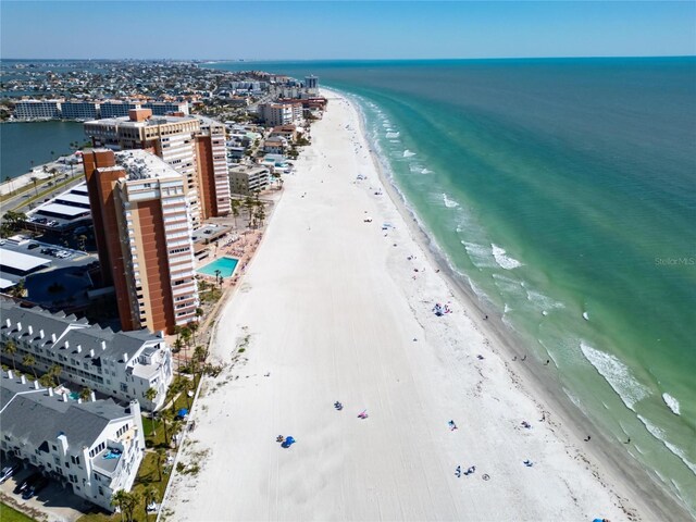 17960 Gulf Blvd Unit 111, Redington Shores, FL 33708 - birds eye view of property with a beach view and a water view