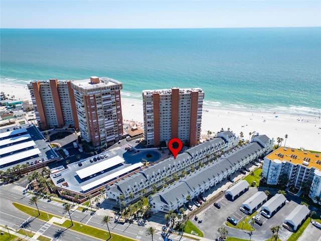 17960 Gulf Blvd Unit 111, Redington Shores, FL 33708 - birds eye view of property with a view of the beach and a water view