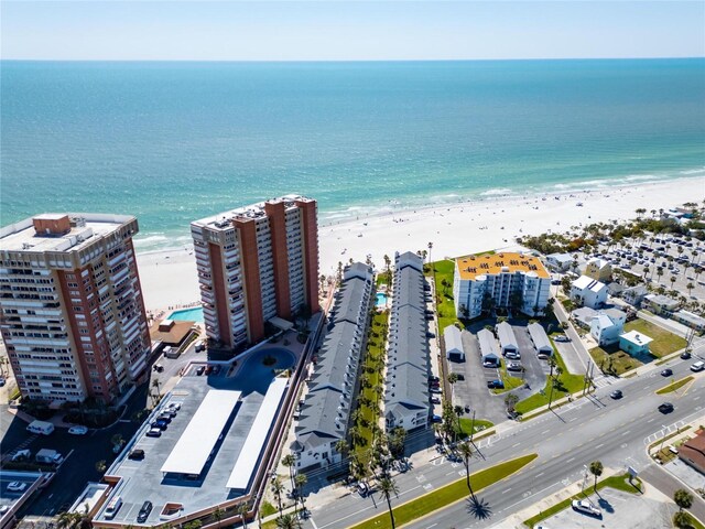 17960 Gulf Blvd Unit 111, Redington Shores, FL 33708 - birds eye view of property with a water view and a view of the beach