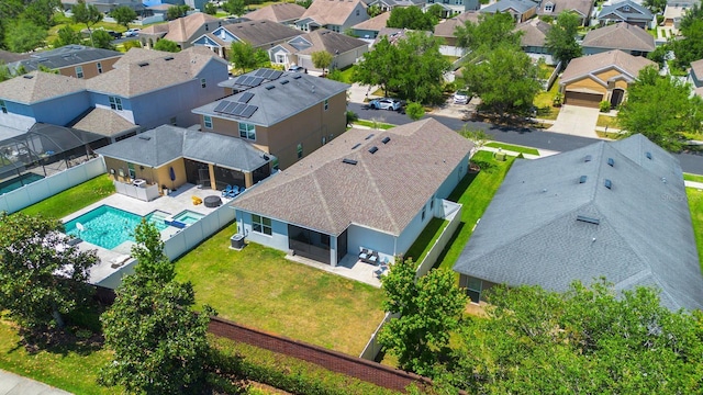 aerial view with a residential view