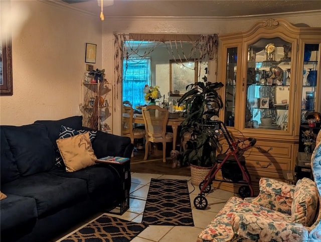 730 Citrus St, Orlando, FL 32805 - tiled living area with crown molding