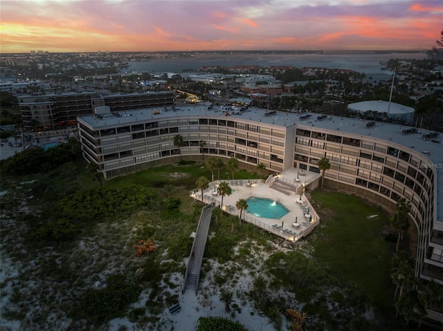 4450 Gulf Blvd Unit 114, St Pete Beach, FL 33706 - aerial view at dusk of view of pool