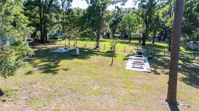 view of yard with fence